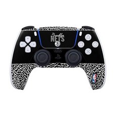스키닛 데칼 게이밍 스킨 PS5 컨트롤러 호환 공식 라이선스 NBA 브루클린 네츠 코끼리 프린트 디자인, 1 Pack, Black - ELEPNT03