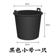 老式牛筋雙耳水桶 農用特厚塑料糞桶, 1個, 熟膠水桶一個 可裝30斤水 黑色