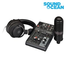 야마하 USB 믹서형 오디오 인터페이스 라이브 스트리밍 패키지, AG03MK2 LSPK Black