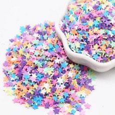GEEKI 셀프 네일 아트 재료 장식 매니큐어 페디큐어 DIY Boxi 슬라임 스타 플라워 하트 캔디 과일 슬라이스 멀티 시리즈 폴리머 클레이 스프링클 수제 액세서리 10g, [25] star