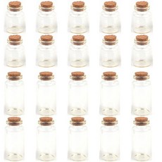 골든트리 미니 소형 코르크 마개 뚜껑 원형 유리병 DP 전시용 코르크병 악세사리 공병, 1세트, 15ml