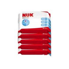 NUK 嬰兒濕紙巾 寶寶手口清潔 柔軟呵護 無酒精, 20入, 5包