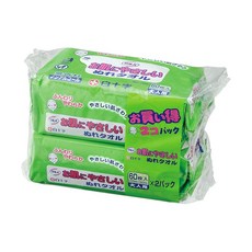 살바 백십자 피부에 부드럽다 젖은 타월 60매 × 2개 대형, 1개