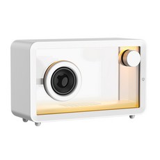 M8 千層鏡藍牙音響 氛圍燈 桌面創意藍牙音箱 簡約小音響, 白色--黑喇叭,220*80*138毫米