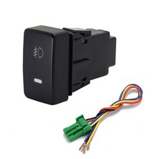 1pc 자동차 LED DRL BSM 레이더 전원 스위치 스포트라이트 용 14 와이어 Civic 연결 08 11 12 포함 안개 버튼 조명 주차 Fit, fog light, 1개