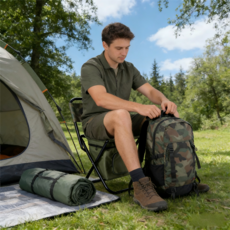 Tinduo 휴대용 3-in-1 접이식 의자, 1개, 올리브색