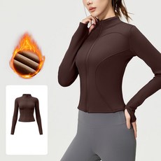 FANSYLI 여성 요가 집업 아우터 봄가을 하이넥 트레이닝 자켓 슬림 스판 피트니스 조깅 자켓 상의 W2602F09