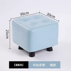 家用軟包矮凳 結實耐用, 矮款 - 淺藍色, 1個