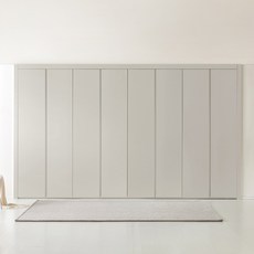 보루네오 제이 붙박이장 맞춤가구 여닫이 240cm 8자, 그레이 240cm