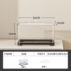 透明飼養盒箱 適用於烏龜 螃蟹 寄居蟹 蛇 角蛙 守宮 蜥蜴, 1個, 全景飼養箱黑色,中號基礎蓋子款