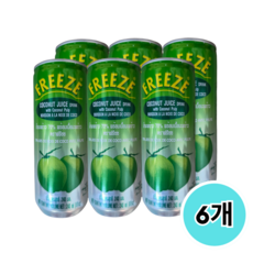 월드푸드 태국 코코넛 과육 쥬스 프리즈 코코팜 음료수 COCONUT JUICE, 240ml, 6개