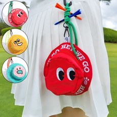 벙거지 골프공 파우치 볼주머니 수납 케이스, 레드