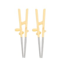 에디슨 2단계 스텐 젓가락, 옐로우 EC1288 + 옐로우 EC1288, 1세트