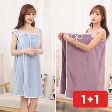 샤워가운 여성 극세사 리본 목욕 가운 흡수 부드러운 소재