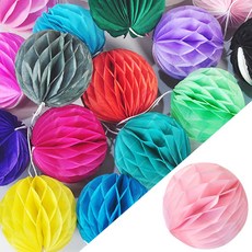 페이퍼허니컴볼6cm 라이트핑크 낱개5개, 페이퍼허니컴볼(6cm) 라이트핑크 낱개5개