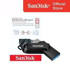 샌디스크 USB 메모리 DDC3 블랙 C타입 OTG 3.2 대용량, 1개, 64GB