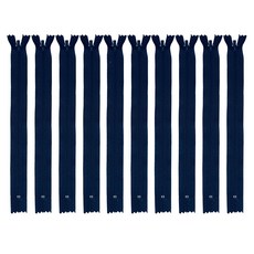 22cm 양면지퍼 8.6인치 바지지퍼 일반지퍼 칼라지퍼, 10개, 네이비