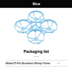 BETAFPV Meteor75 Pro 브러시리스 후프 프레임 1S 마이크로 유성 75 FPV 레이싱 RC 드론 쿼드콥터, 06 Blue, 1개