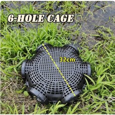 낚시 핀리스 진흙 트랩 검은 트랩 케이지 어망 장어 플라스틱 케이지 미끼 컨테이너 내구성, Six hole cage, 1개