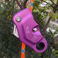 KC多功能放線滑輪：抓繩器、繩索抓繩器、高效滑輪、集成索環，牽引上升, 紫色
