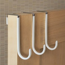 리빙홈디테일 방 문에 거는 무타공 후크 걸이, 3개, 화이트