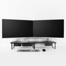 플레이기어 듀얼 모니터받침대 높이15cm, 블랙(100HK), 1개