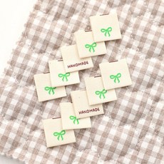 자투리 10개 끼움라벨 Z2158 핸드메이드 초록리본, 1개