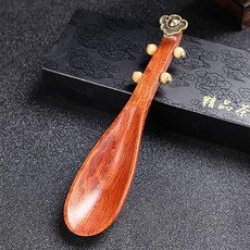 黑檀木琵琶造型茶勺, 1個, 花梨木琵琶茶勺