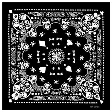 힙합 코튼 다목적 반다나 스퀘어 스카프 기하학적 해골 포커 프린트 헤드밴드 여성 남성용 랩 손수건