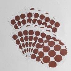 20mm 컬러 원형 스티커 12매 브라운 칼라스티커