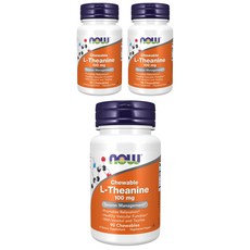 나우푸드 L-테아닌 100mg 츄어블 비건, 90정, 3개