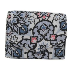 Vera Bradley RFID 미니 3단 접이식 지갑 면 멀티컬러. 104617