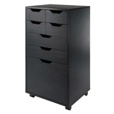 윈섬 핼리팩스 7드로어 복합 목재 캐비닛 화이트 10792, Bins & Drawers, Black