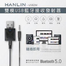 HANLIN 雙模USB藍牙接收發射器, USB2M, 黑色, 1個
