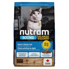 nutram 成貓/熟齡貓 均衡健康系列 乾飼料 S5, 1袋, 5.4kg
