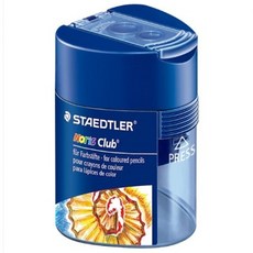 德國STAEDTLER施德樓 Noris Club 雙孔三角形色鉛筆削筆器 筆刨 兒童安全, 1, 藍色