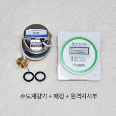 수도계량기 20mm 원격식 수도미터 원격검침 전자식 원격지시부 교체용, 계량기 세트(원격지시부 포함), 1개