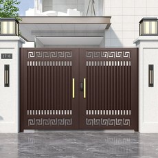 철대문 단독 주택 현관문 나일론 전원주택 철제 펜스 도어, E. 스타일 5 알루미늄 사각형