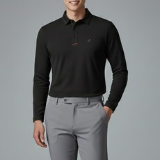 <김영주골프> 남성 골프 카라넥 긴팔 티셔츠_미드시즌