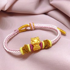 儒家寶寶 彌月金飾 黃金手繩 純金9999 龍 編織手繩 紅繩 龍年生肖 彌月禮 寶寶手鍊