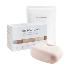 The Soap Days 純皂生活 輕量出國旅行沐浴組 手工洗髮皂沐浴禮盒, 1個, 旅行皂6入、外出塑膠盒、檸檬酸、晾皂網