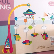 《翔翼玩具》皇兒 音樂床鈴 星空燈光 108首音樂 360度旋轉飛機 遙控床鈴, 1個