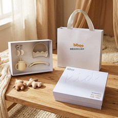 新款兒童學食餐具禮盒新生兒週歲禮品套裝嬰兒餐具禮盒禮品, 1個, 硅膠恐龍蛋餐具禮盒--不鏽鋼叉勺:無規格