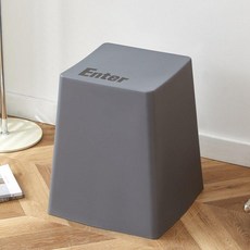 인테리어 간이의자 플라스틱 카페 사각형 1인용 소형 사이즈 스툴 체어 실내 매장 다용도, 그레이