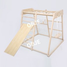 원목 유아 놀이기구 그네 세트 미끄럼틀 정글짐 실내놀이터 가정용, H