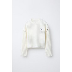 ZARA 자라 하트 패치 니트 스웨터 - 크림 ELJ154 OCX934