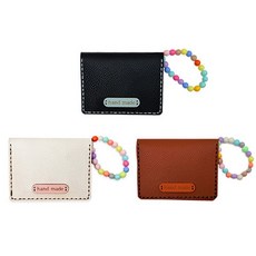 (TD) 핸드메이드 가죽 폴더형 카드 지갑, 브라운