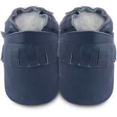shooshoos 寶藍流蘇手工學步鞋