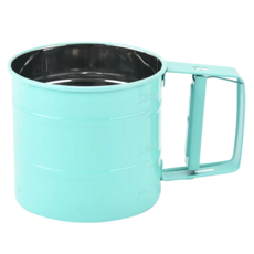 가정용 스테인레스 스틸 반자동 밀가루체 주방 날밀가루체 분당체 채망 베이킹 도구 24메쉬, 1개, 녹색