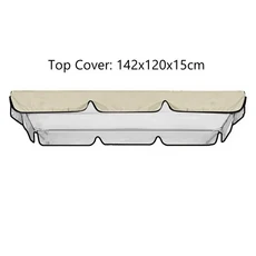 210D 탑 레인 커버 프릴 파크 야외 파티오 스윙 의자 더스트 방수 시트, 01 Beige 142x120x15cm